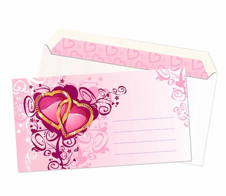 simsearch:400-04085192,k - valentine's postcard and envelope / vector layers are separated Photographie de stock - Aubaine LD & Abonnement, Code: 400-03988063