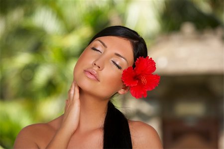 simsearch:400-07615290,k - 20-25 years woman portrait during yoga at exotic surrounding, bali indonesia Stock Photo - Budget Royalty-Free & Subscription, Code: 400-03988200