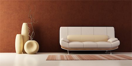 simsearch:400-03964208,k - 3d interior with couch and vases Stockbilder - Microstock & Abonnement, Bildnummer: 400-03988840