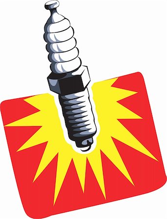 simsearch:400-06891668,k - Illustration of a spark plug using for ignition Fotografie stock - Microstock e Abbonamento, Codice: 400-03989020
