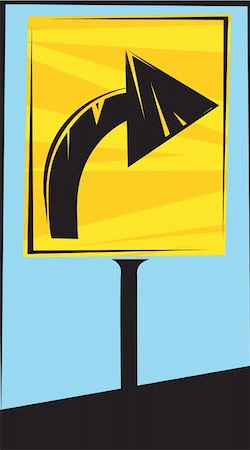 simsearch:400-08753718,k - Illustration of arrow printed yellow sign board Foto de stock - Royalty-Free Super Valor e Assinatura, Número: 400-03989030