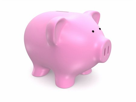 3d rendered illustration of a pink piggy bank Stock Photo - Budget Royalty-Free & Subscription, Code: 400-03989071