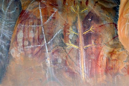 simsearch:400-03989094,k - Aboriginal rock art thousands of years old, from Northern Australia. Stock Photo - Budget Royalty-Free & Subscription, Code: 400-03989094