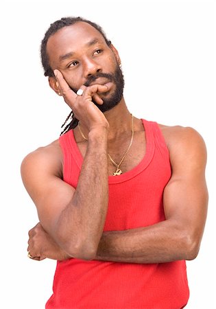 rastafarian - A black man isolated on a white background. Stock Photo - Budget Royalty-Free & Subscription, Code: 400-03989144