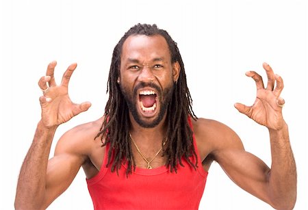 A black man isolated on a white background. Foto de stock - Super Valor sin royalties y Suscripción, Código: 400-03989147