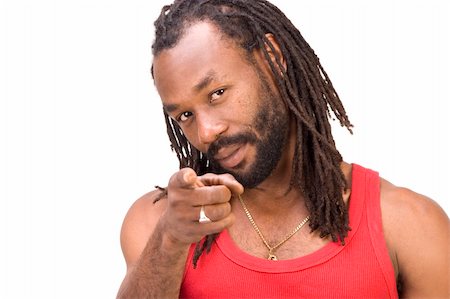rastafarian - A black man isolated on a white background. Stock Photo - Budget Royalty-Free & Subscription, Code: 400-03989149