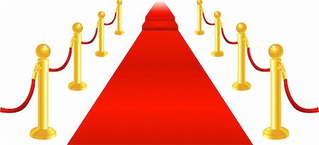 A red carpet and velvet rope with golden brass posts illustration. Representing luxury and v.i.p treatment. Stock Photo - Budget Royalty-Free & Subscription, Code: 400-03989232