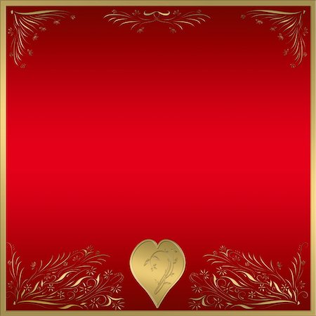 simsearch:400-07657360,k - beautiful red and gold background frame with love heart Foto de stock - Super Valor sin royalties y Suscripción, Código: 400-03989299