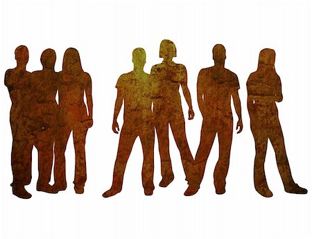 textures style of people silhouettes Stock Photo - Budget Royalty-Free & Subscription, Code: 400-03989771