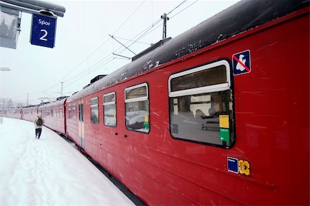 A train at Ljan train station, in Oslo, Norway. Stock Photo - Budget Royalty-Free & Subscription, Code: 400-03983592