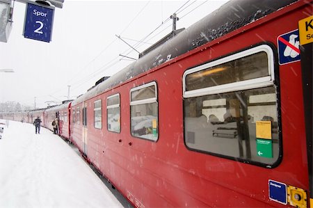 A train at Ljan train station, in Oslo, Norway. Stock Photo - Budget Royalty-Free & Subscription, Code: 400-03983593