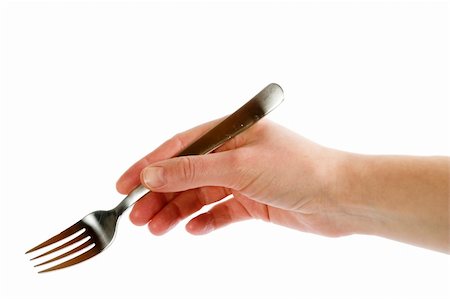 A fork being held by a womans hand. Stock Photo - Budget Royalty-Free & Subscription, Code: 400-03983604
