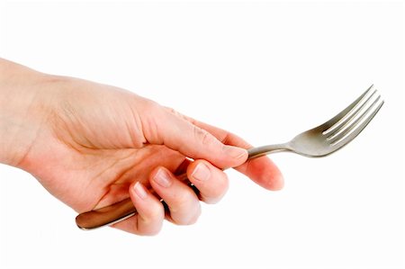 A fork being held by a womans hand. Stock Photo - Budget Royalty-Free & Subscription, Code: 400-03983603