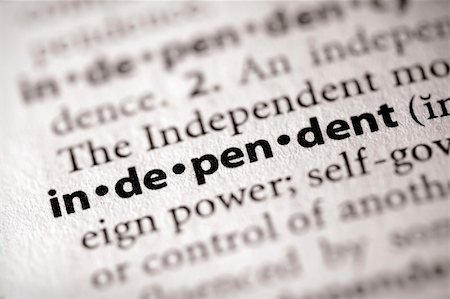 simsearch:862-03713032,k - Selective focus on the word "independent". Many more word photos for you in my portfolio... Stock Photo - Budget Royalty-Free & Subscription, Code: 400-03983683