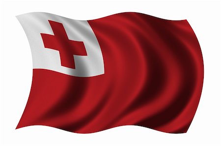 simsearch:622-02621533,k - Flag of Tonga waving in the wind Stock Photo - Budget Royalty-Free & Subscription, Code: 400-03983768