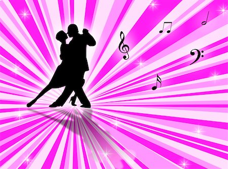 Couple dancing a tango on a star-burst background Stock Photo - Budget Royalty-Free & Subscription, Code: 400-03983826