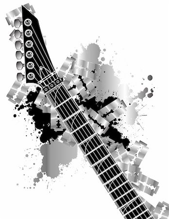 electric bass white background - griff Stock Photo - Budget Royalty-Free & Subscription, Code: 400-03983919