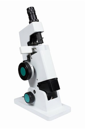 simsearch:400-07977982,k - Modern and powerful microscope on a white background Foto de stock - Royalty-Free Super Valor e Assinatura, Número: 400-03983981