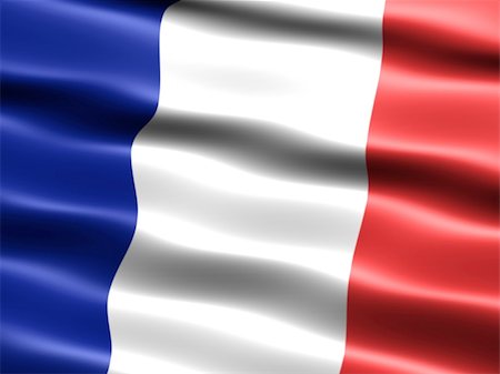 Computer generated illustration of the flag of France with silky appearance and waves Stock Photo - Budget Royalty-Free & Subscription, Code: 400-03994108