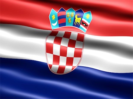 simsearch:400-03994118,k - Computer generated illustration of the flag of Croatia with silky appearance and waves Foto de stock - Super Valor sin royalties y Suscripción, Código: 400-03994103