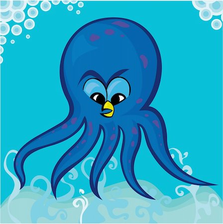 Octopus Cartoon EPS format for Photoshop , Illustrator   ,CorelDraw, Freehand. AI file in Zip Stock Photo - Budget Royalty-Free & Subscription, Code: 400-03994255