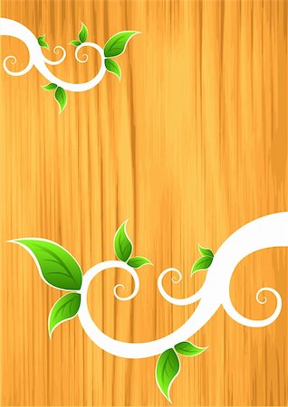softwood - Floral elements on Wood Stock Photo - Budget Royalty-Free & Subscription, Code: 400-03994447