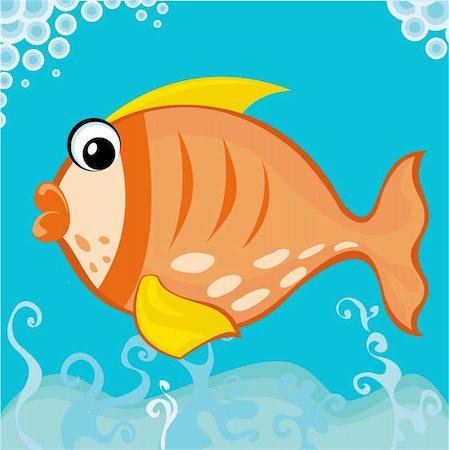 Vector Illustration of a gold fish Stock Photo - Budget Royalty-Free & Subscription, Code: 400-03994500
