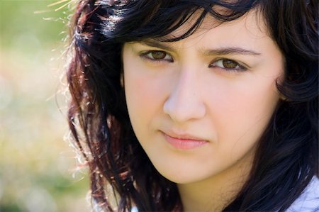 simsearch:400-04015839,k - Sad teen portrait with scene reflected in her eyes. Stock Photo - Budget Royalty-Free & Subscription, Code: 400-03994821