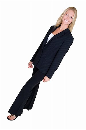 female black real estate agent - Fulll body of an attractive blonde woman in professional business suit standing sideways on white Foto de stock - Super Valor sin royalties y Suscripción, Código: 400-03994901