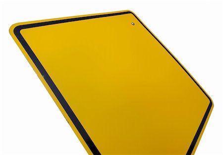 simsearch:400-05696585,k - Blank Yellow Road Sign Isolated on White with Clipping Path. Stock Photo - Budget Royalty-Free & Subscription, Code: 400-03994938
