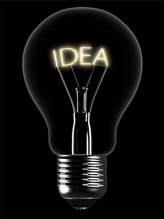 simsearch:400-04901392,k - 3d rendered illustration of a simple light bulb with the word "idea" Stock Photo - Budget Royalty-Free & Subscription, Code: 400-03995084