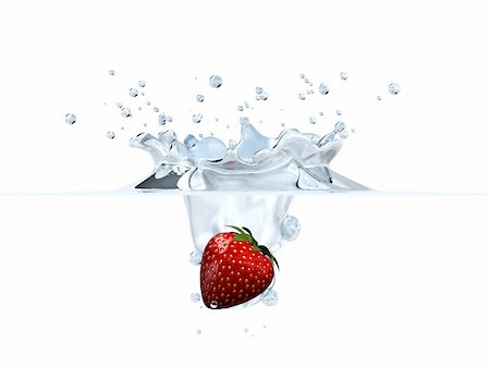 simsearch:700-00020352,k - 3d rendered illustration of a strawberry falling into water Foto de stock - Super Valor sin royalties y Suscripción, Código: 400-03995097
