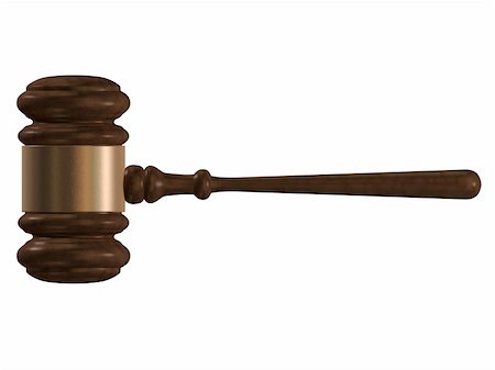 3d rendered illustration of a brown wood gavel Stock Photo - Budget Royalty-Free & Subscription, Code: 400-03995114