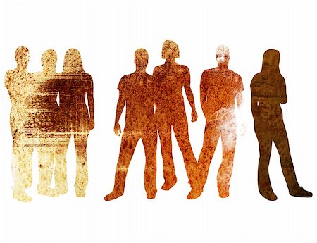 textures style of people silhouettes Stock Photo - Budget Royalty-Free & Subscription, Code: 400-03995355
