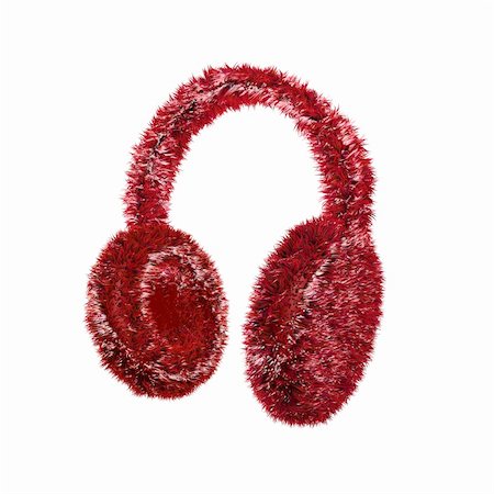 Red furry winter earmuffs Stock Photo - Budget Royalty-Free & Subscription, Code: 400-03995605