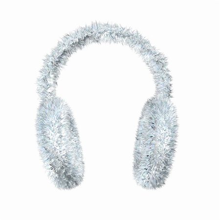 White furry winter earmuffs Stock Photo - Budget Royalty-Free & Subscription, Code: 400-03995606