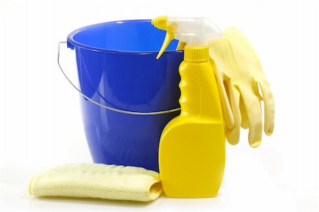 simsearch:400-04512289,k - Bucket and cleaning accessoires on bright Background Stock Photo - Budget Royalty-Free & Subscription, Code: 400-03995750