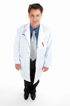 scientist white coat full body - Doctor or scientist wearing a white coat standing on white. Stock Photo - Budget Royalty-Free & Subscription, Code: 400-03996167
