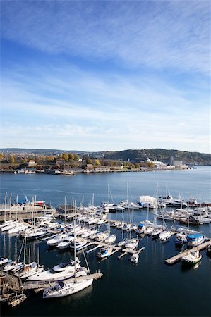 A view of the Oslo fjord and akerbrygge from the sky Stock Photo - Budget Royalty-Free & Subscription, Code: 400-03996785