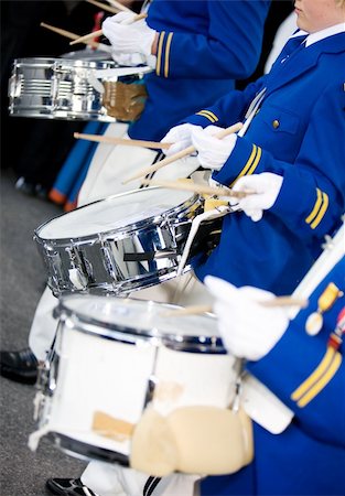 school music band - Marching drummers in a parade Stock Photo - Budget Royalty-Free & Subscription, Code: 400-03996781