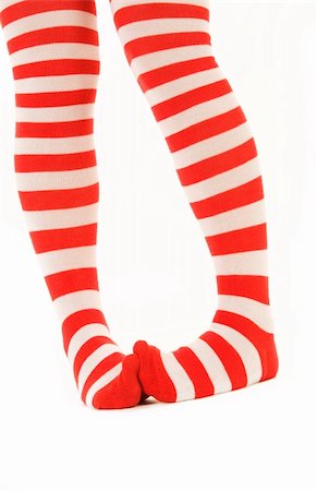 funny striped red socks isolated on white Stock Photo - Budget Royalty-Free & Subscription, Code: 400-03996881