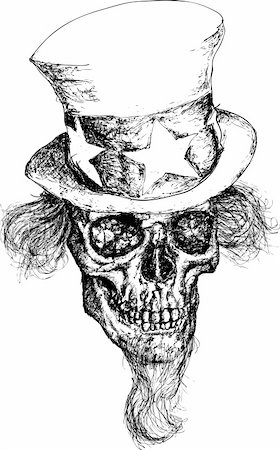 skeleton head as devil - Great for backgrounds, illustrations, t-shirts and tattoos! Stock Photo - Budget Royalty-Free & Subscription, Code: 400-03996906