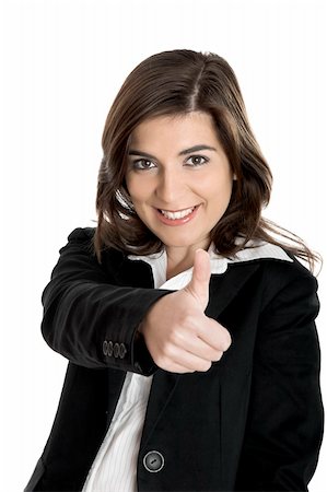 simsearch:400-04351235,k - Portrait of a young and beautiful business woman isolated on white Foto de stock - Super Valor sin royalties y Suscripción, Código: 400-03997321