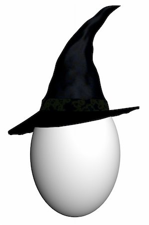Egg in a witch hat Stock Photo - Budget Royalty-Free & Subscription, Code: 400-03998380