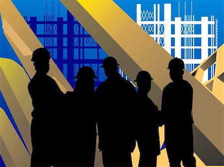 structure of a leg - Illustration of silhouette of group of men standing in a construction site Stock Photo - Budget Royalty-Free & Subscription, Code: 400-03998417