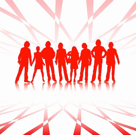 retro images of businessmen in meeting - team, design of a group with silhouettes of people Foto de stock - Super Valor sin royalties y Suscripción, Código: 400-03998476