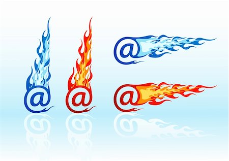 Set of vector colored fire e-mails Stock Photo - Budget Royalty-Free & Subscription, Code: 400-03998536