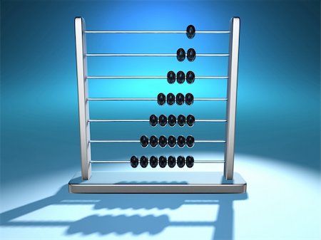 simsearch:400-05682310,k - Conceptual abacus on blue background Stockbilder - Microstock & Abonnement, Bildnummer: 400-03998683