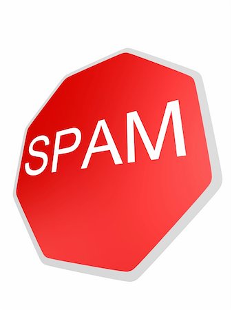 simsearch:400-07748651,k - 3d rendered illustration o fa red sign warning for spam mails Photographie de stock - Aubaine LD & Abonnement, Code: 400-03999042