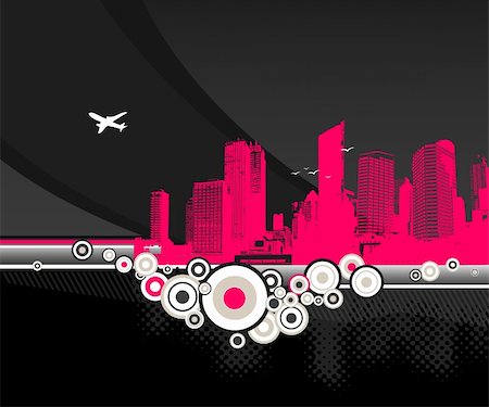 City with circles on black background. Vector Stock Photo - Budget Royalty-Free & Subscription, Code: 400-03999097